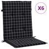 vidaXL Cuscini Sedia Schienale Basso 6 pz Motivo a Quadri Nero Tessuto