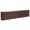 vidaXL Letto Giardino Acciaio Zincato 332x40x68cm Marrone