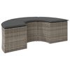 vidaXL Poggiapiedi da Giardino con Cuscino in Polyrattan Grigio