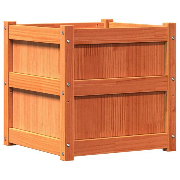 vidaXL Fioriera Giardino Marrone Cera 50x50x50 cm Legno Massello Pino