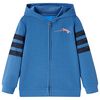 vidaXL Felpa con Cappuccio e Cerniera per Bambini Blu 128