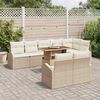 vidaXL Set Divano da Giardino con cuscino 9 pcs beige e panna