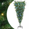 vidaXL Albero di Natale artificiale pre-illuminato rovesciato con set di palline