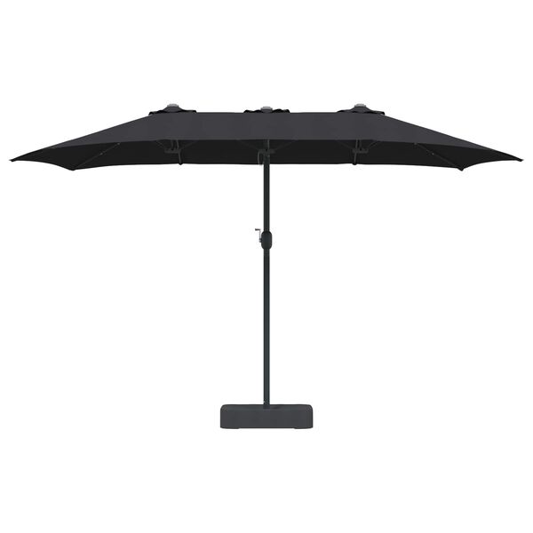 vidaXL Ombrello da giardino Nero 385 x 209 x 244 cm Poliestere