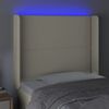 vidaXL Testiera a LED Crema 83x16x118/128 cm in Similpelle