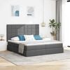vidaXL Letto con Contenitore Grigio scuro 180 x 200 cm Pelle Sintetica