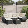 vidaXL Set Divani da Giardino con Cuscini 7pz Nero Polyrattan