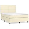 vidaXL Giroletto a Molle con Materasso Crema 140x190 cm in Similpelle