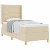vidaXL Letto a Molle con materasso Crema 90 x 190 cm Tessuto
