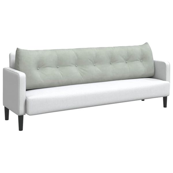 vidaXL Cuscino per Schiena Grigio chiaro 200 x 24 x 50 cm Velluto