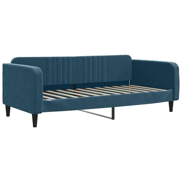 vidaXL Divano Letto Estraibile con Cassetti Blu 90x200 cm in Velluto