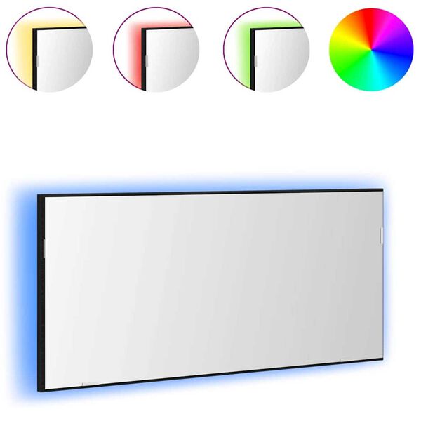 vidaXL Specchio Rovere nero 80 x 37 cm Vetro e Legno Ingegnerizzato