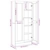 vidaXL Mobile Vetrina Rovere Fumo 82,5x30,5x185 cm Legno Multistrato