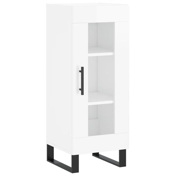 vidaXL Credenza Bianco Lucido 34,5x34x90 cm in Legno Multistrato