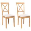 vidaXL Sedie da Pranzo con Cuscini 2 pz in Legno Massello di Hevea