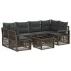 vidaXL Set Divano da Giardino 7 pz Grigio polyrattan