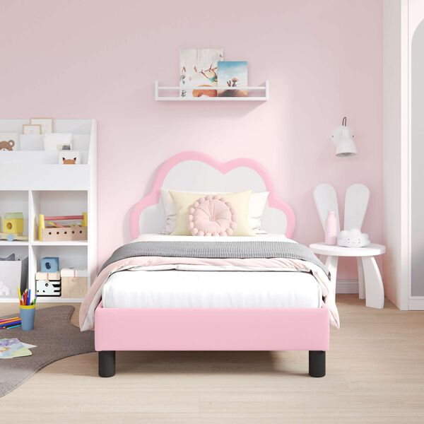 vidaXL Struttura letto bambini con testata Rosa 80 x 160 cm PU