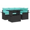 vidaXL Set Divano da Giardino 5 pcs Nero Rattan in Polipropilene