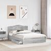 vidaXL Letto con Contenitore con testiera Grigio Sonoma 160 x 200 cm