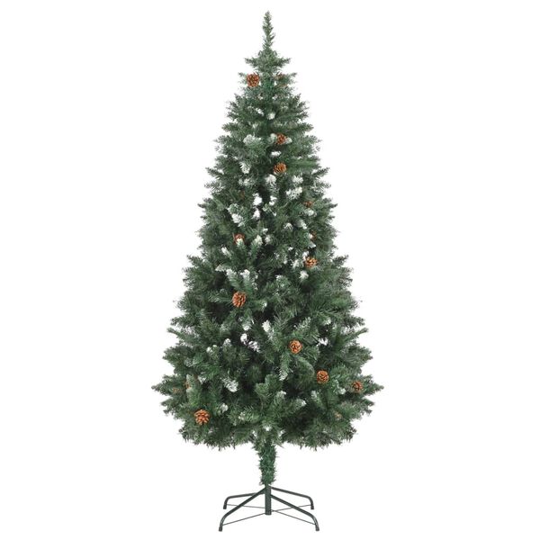 vidaXL Albero di Natale Artificiale Preilluminato con Pigne 180 cm