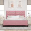 vidaXL Letto a molle con testiera Rosa 180 x 200 cm Velluto