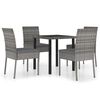 vidaXL Set da Pranzo da Giardino 5 pz in Polyrattan Grigio