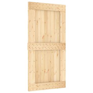 vidaXL Porta scorrevole NARVIK Naturale e Nero 100 x 210 cm (213,5 cm)