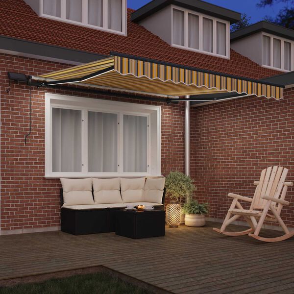 vidaXL Tenda Retrattile Multicolore 350 x 250 cm Tessuto