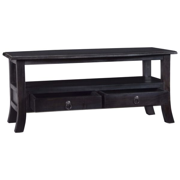 vidaXL Tavolino Salotto Nero 90x50x40 cm in Legno Massello di Mogano