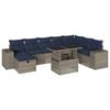 vidaXL Set Divani da Giardino 9 pz con Cuscini Grigio in Polyrattan