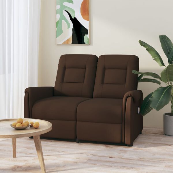 vidaXL Poltrona Massaggiante Reclinabile 2 Posti Marrone in Similpelle