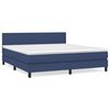 vidaXL Giroletto a Molle con Materasso Blu 160x200 cm in Tessuto