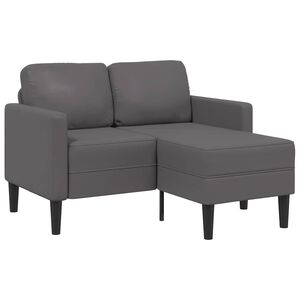 vidaXL Divano 2 Posti con Chaise longue a L Grigio 125cm in Similpelle
