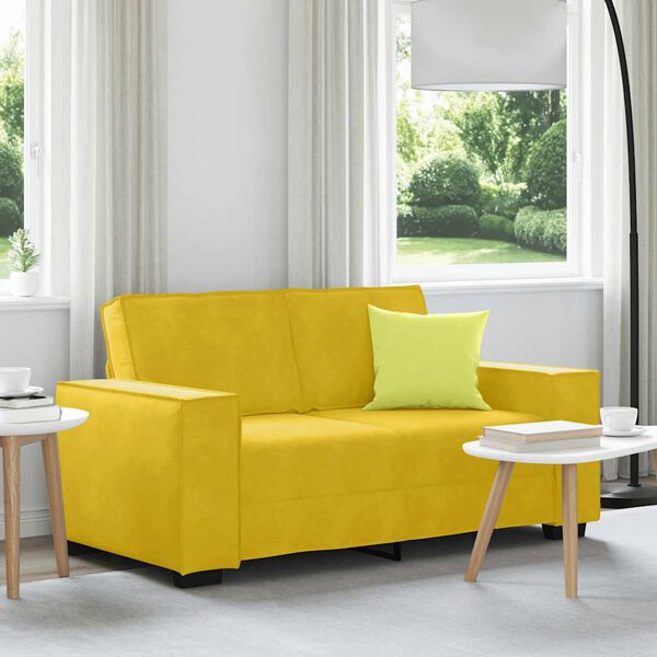 vidaXL Divano a 2 Posti giallo 160x78x84 cm in Velluto