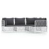 vidaXL Set Salotto da Giardino 4 pz con Cuscini in Acciaio Bianco
