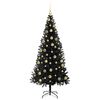 vidaXL Albero di Natale con 300 LED con supporto Nero 210 cm PVC