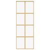vidaXL Porta Scorrevole Dorata 76x205 Vetro Trasparente ESG Alluminio
