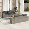 vidaXL Set Divani da Giardino 7 pz con Cuscini Grigio in Polyrattan