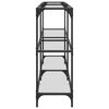 vidaXL Tavolino Consolle Piano Vetro Trasparente 158,5x30x81cm Acciaio