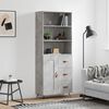 vidaXL Credenza Grigio Cemento 69,5x34x180 cm in Legno Multistrato