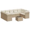 vidaXL Set Divano da Giardino 10 pz con Cuscini Beige in Polyrattan