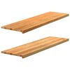 vidaXL Davanzali 2 pz Marrone Chiaro 140x40x2 cm Legno Massello Rovere