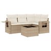 vidaXL Set Divano da Giardino 5 pz con Cuscini Beige in Polyrattan