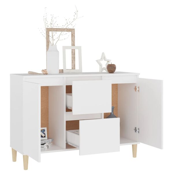 vidaXL Credenza Bianca 101x35x70 cm in Legno Multistrato