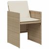 vidaXL Set da Bistr&ograve; 3 pz con Cuscini Beige in Polyrattan