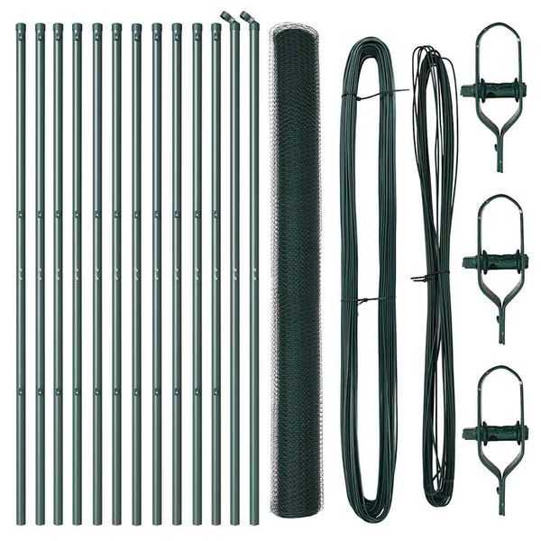 vidaXL Palo della recinzione Verde 25 x 1,6 m (maglia da 13 mm)
