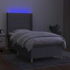 vidaXL Letto a Molle Materasso e LED Grigio Chiaro 80x200 cm Tessuto
