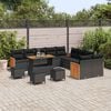 vidaXL Set Divano da Giardino con cuscino 14 pcs Nero