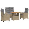 vidaXL Set da Pranzo da Giardino 4 pz con Cuscini Beige in Polyrattan