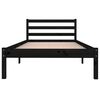 vidaXL Telaio Letto in Legno Massello di Pino 90x200 cm Nero